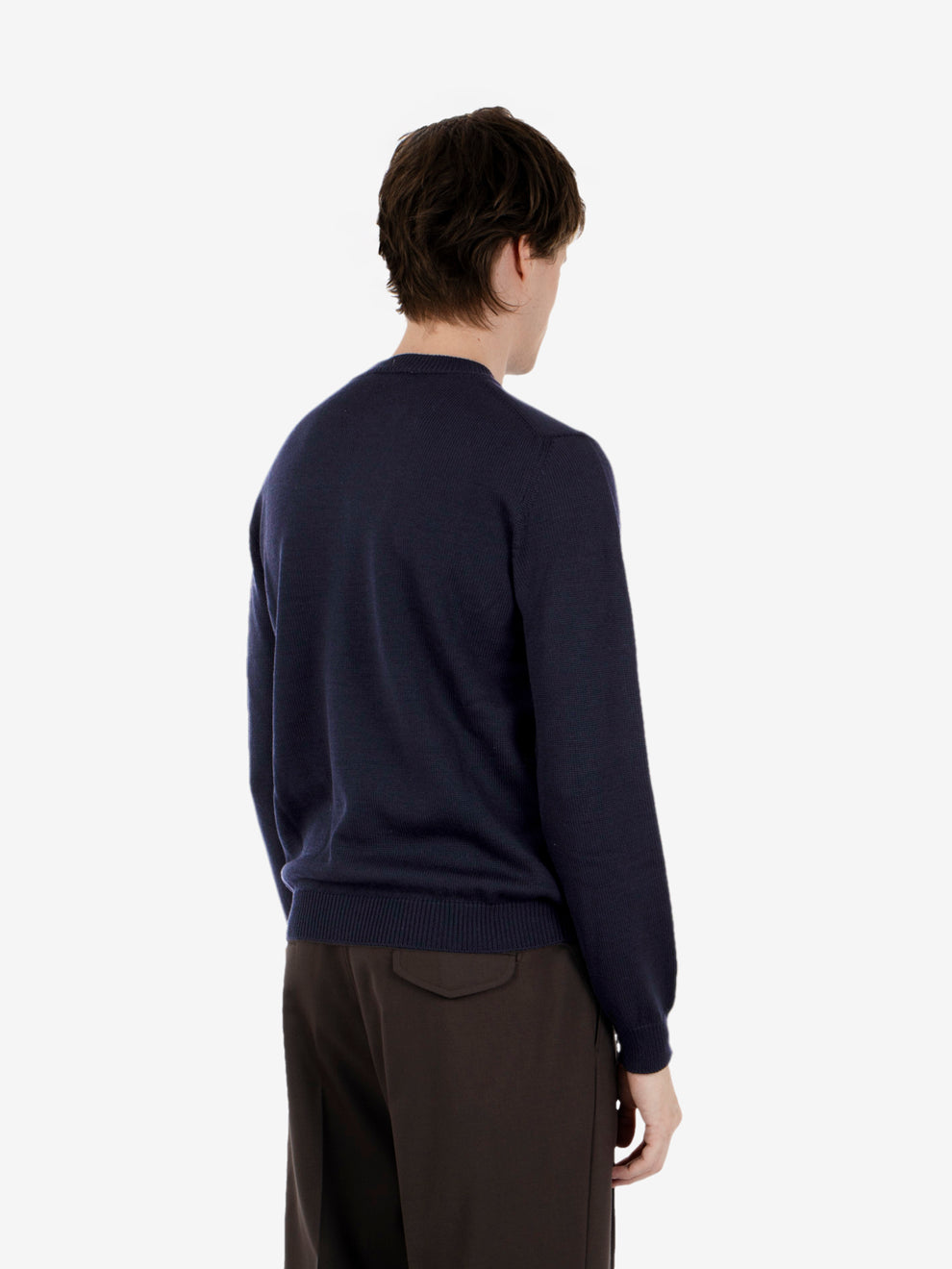 Navy wool crew neck sweater