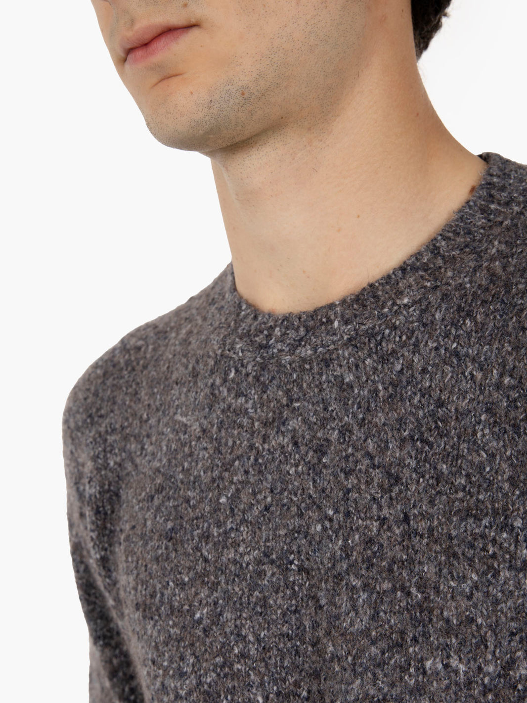 Maglione girocollo mélange grigio