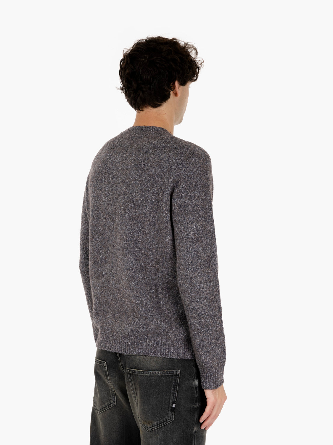 Maglione girocollo mélange grigio