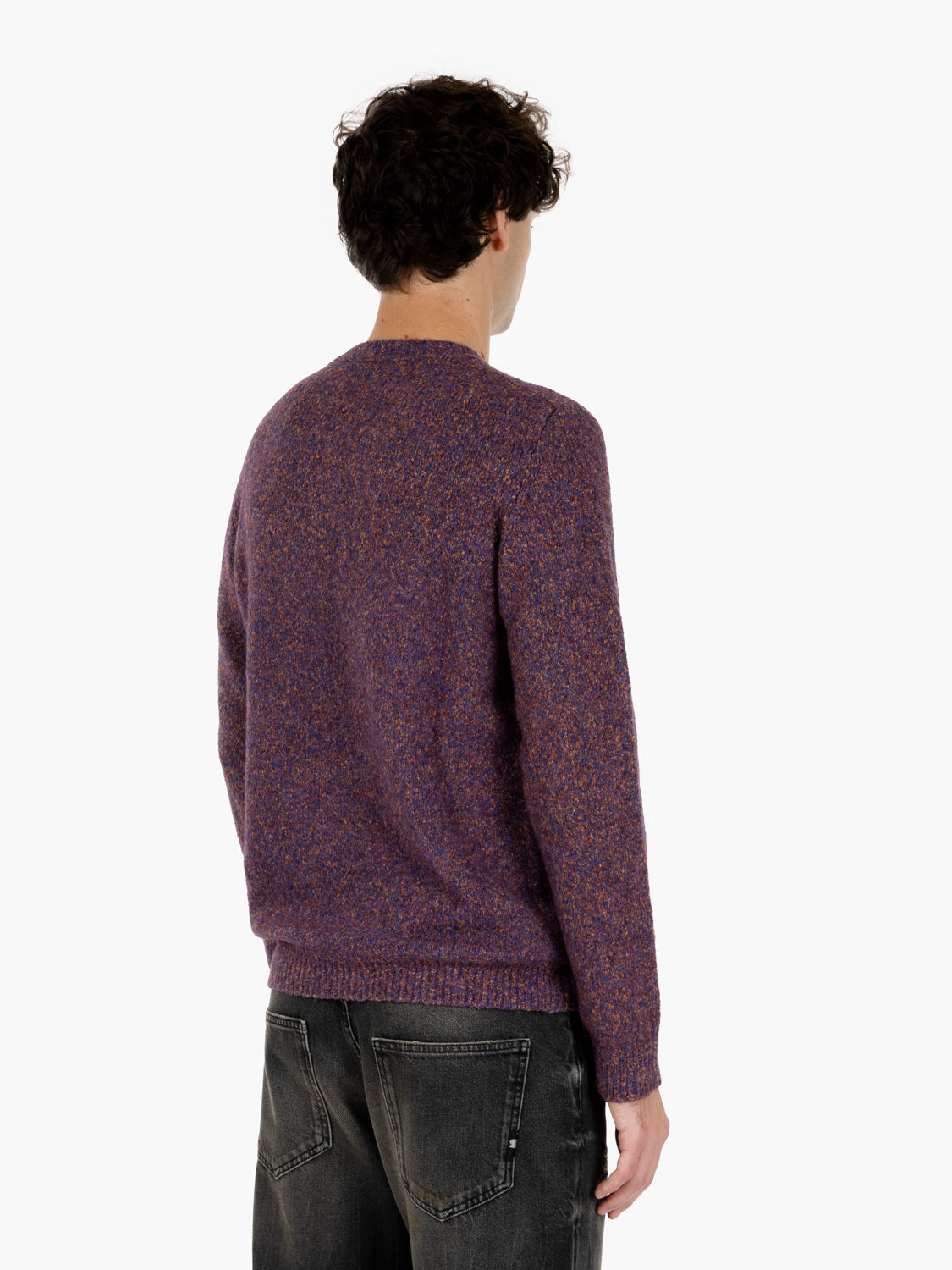 Maglione girocollo mélange viola
