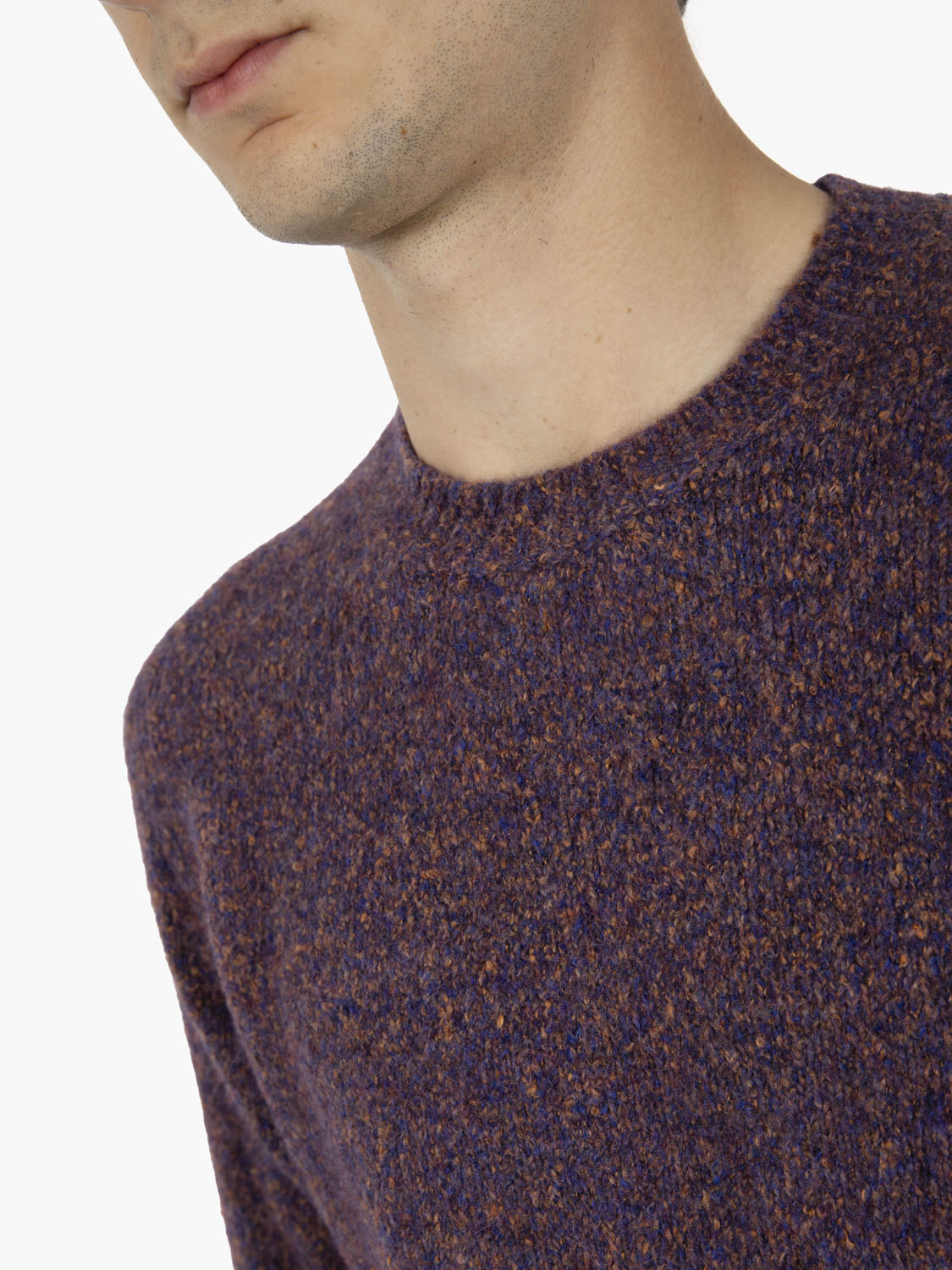 Maglione girocollo mélange viola
