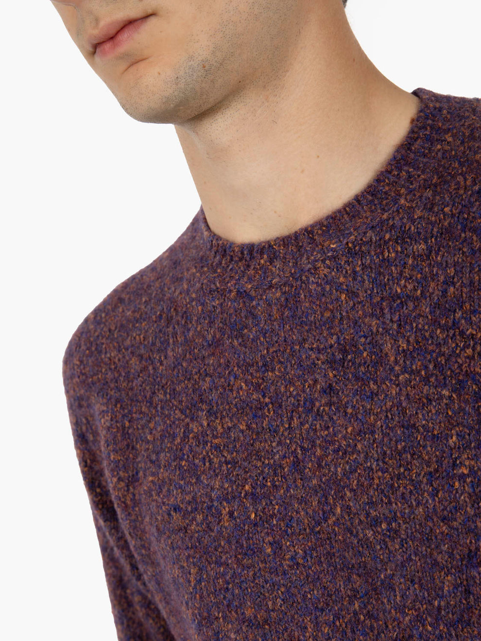 Maglione girocollo mélange viola