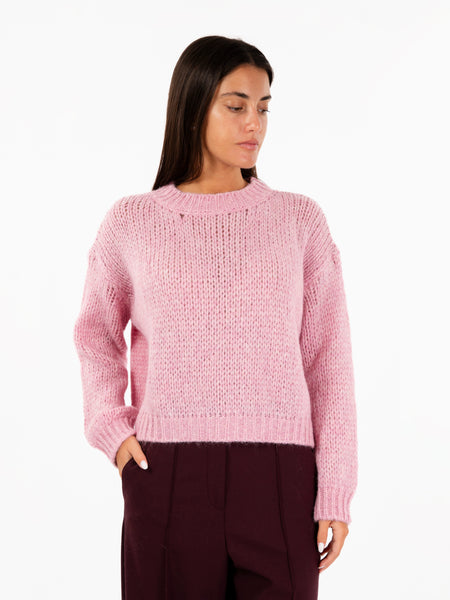 Maglione girocollo manica lunga rosa