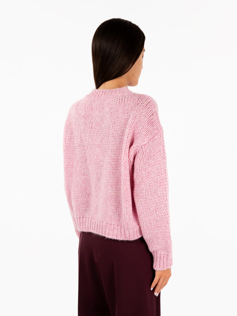 Maglione girocollo manica lunga rosa