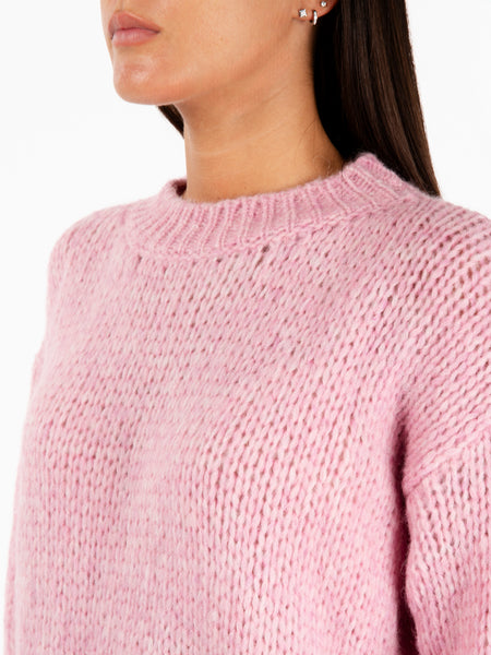 Maglione girocollo manica lunga rosa