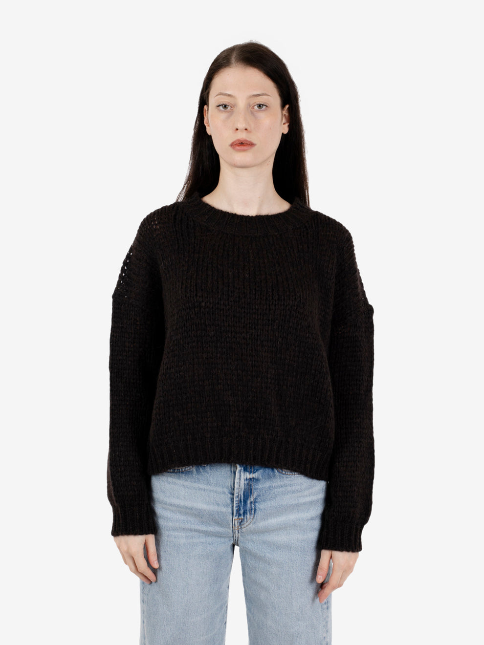 Maglione girocollo moka