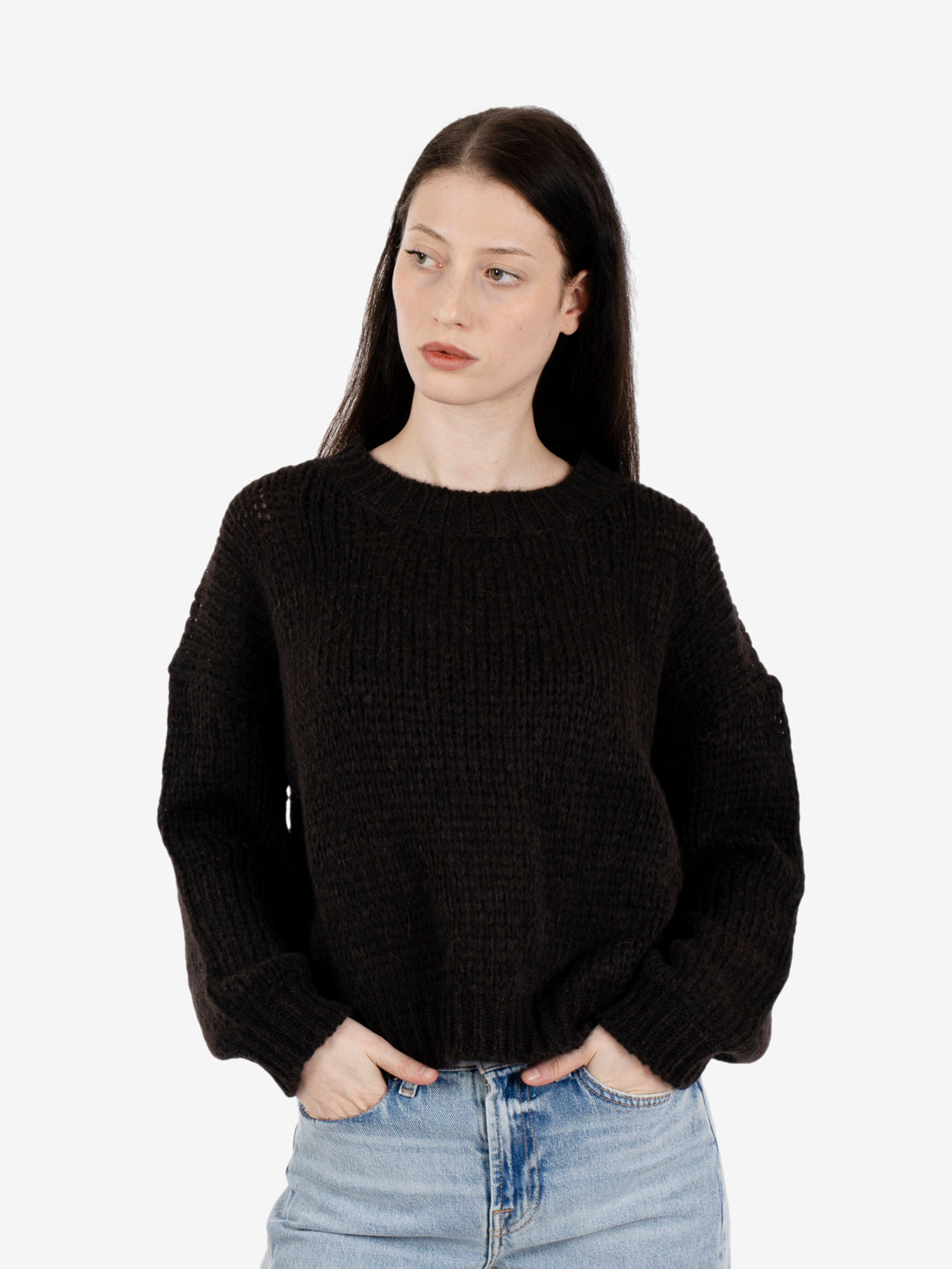 Maglione girocollo moka