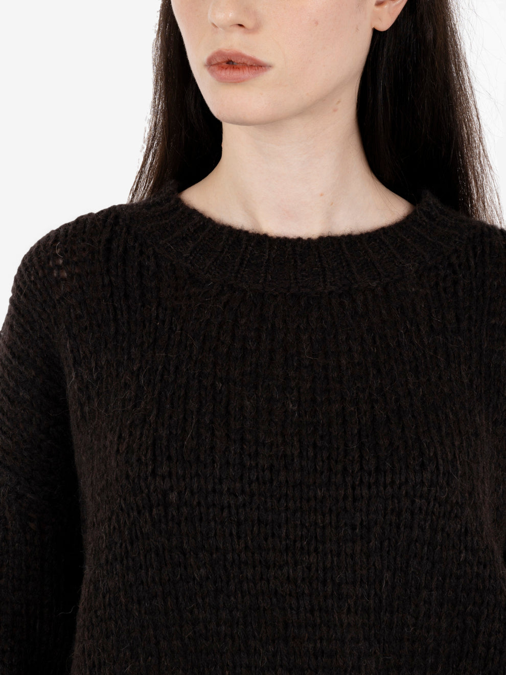 Maglione girocollo moka
