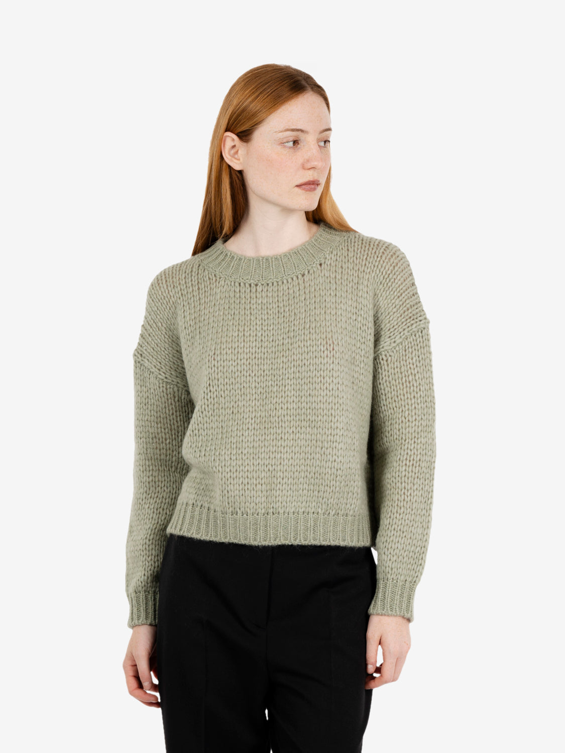 Sage crew neck jumper