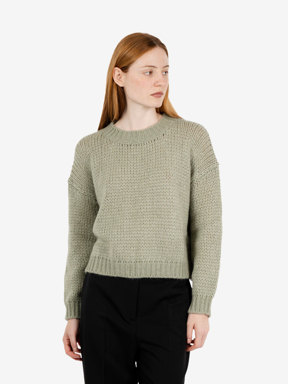Sage crew neck jumper