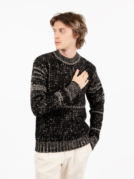 Maglione moulinè nero / ecru