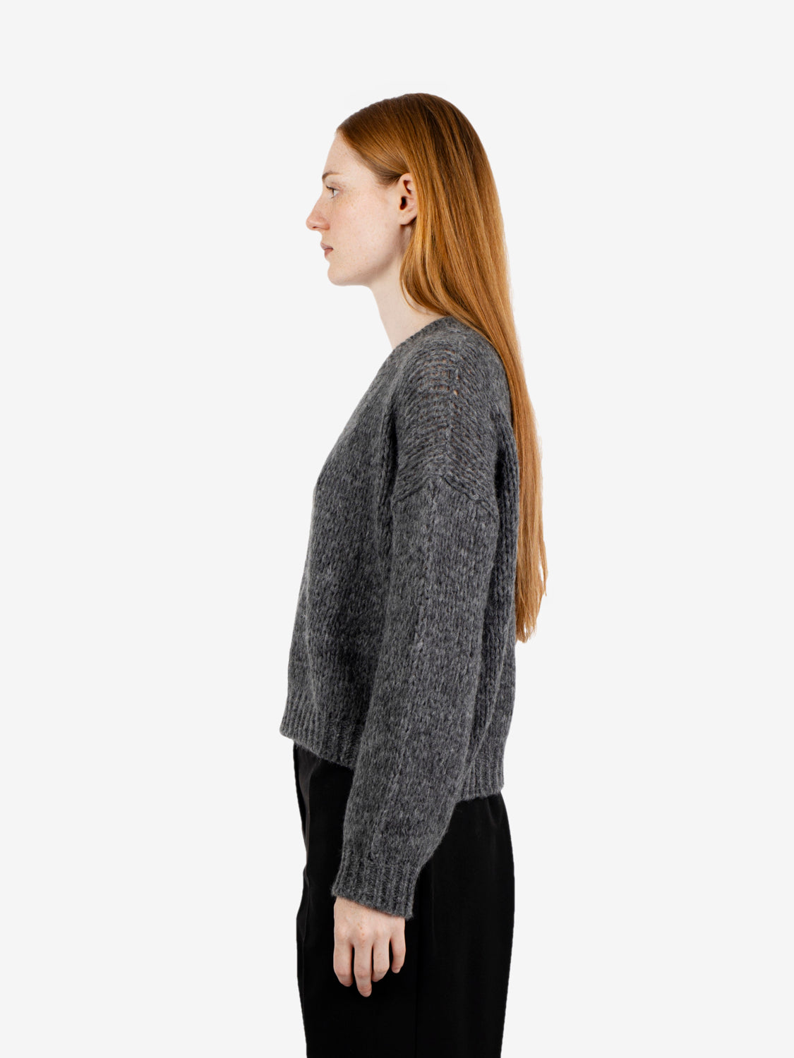 Maglione scollo V grigio medio