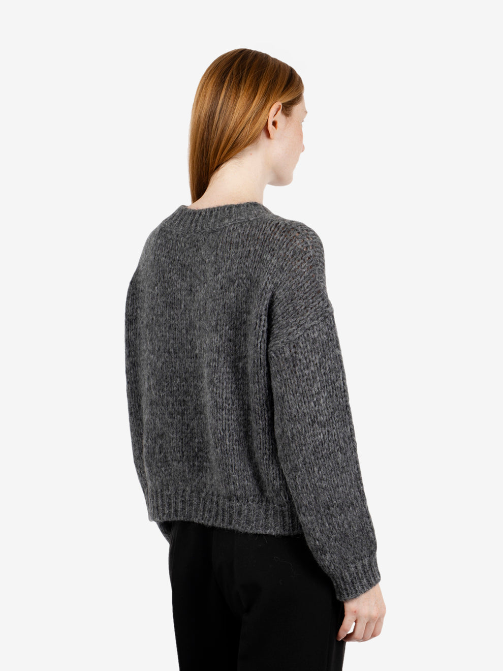 Maglione scollo V grigio medio