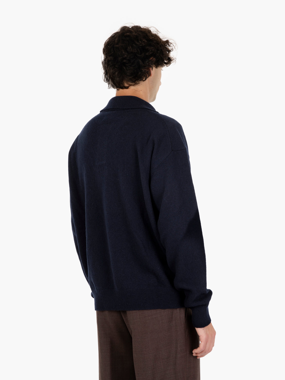 Maglione stile polo over navy