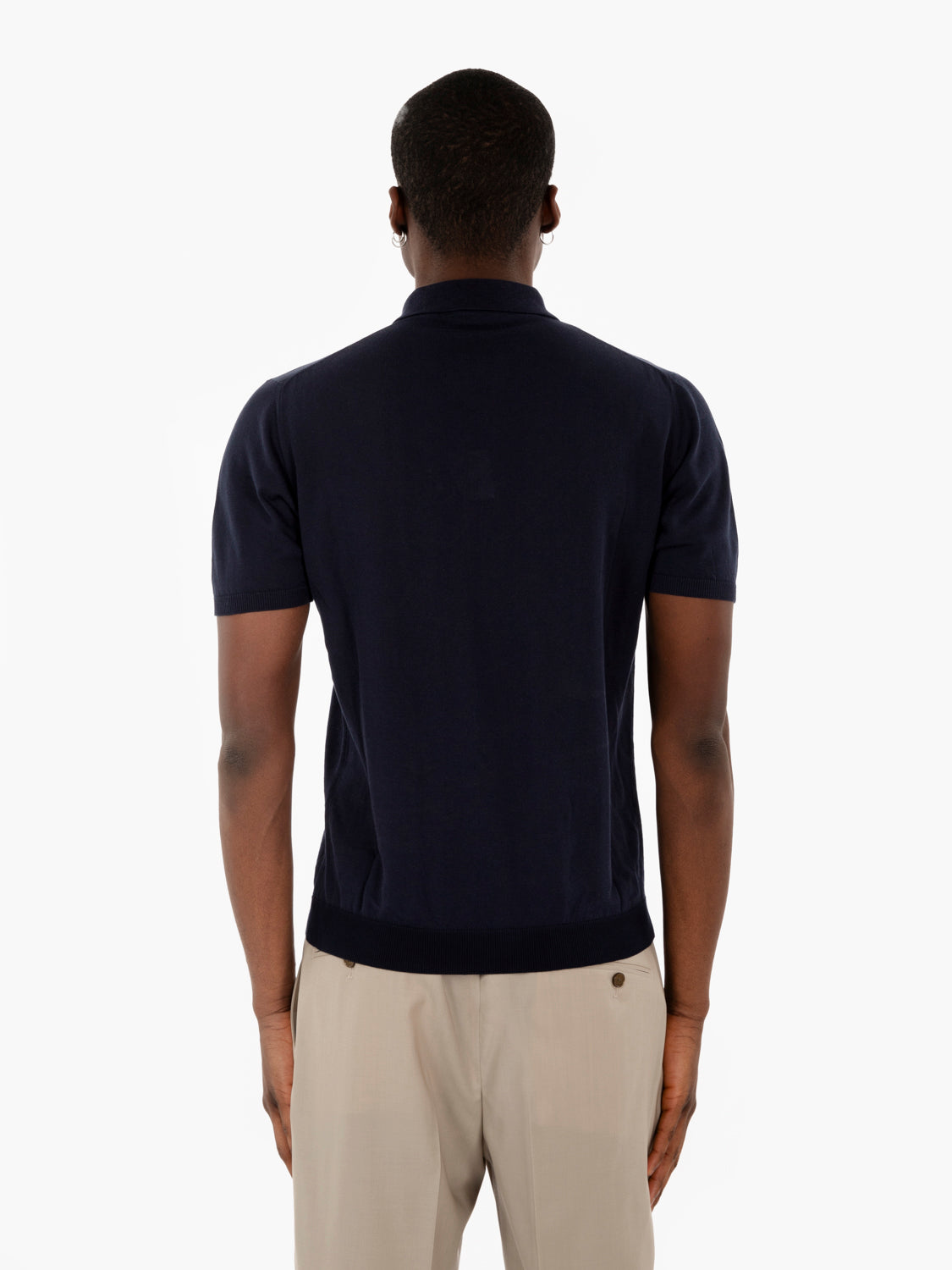 Polo classica in filo navy
