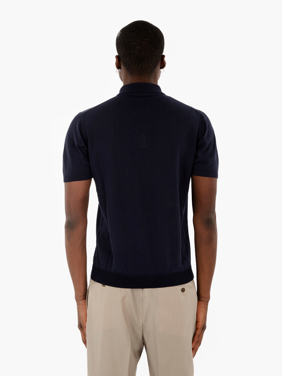 Polo classica in filo navy