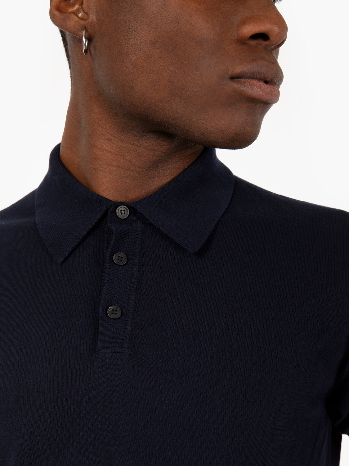 Polo classica in filo navy
