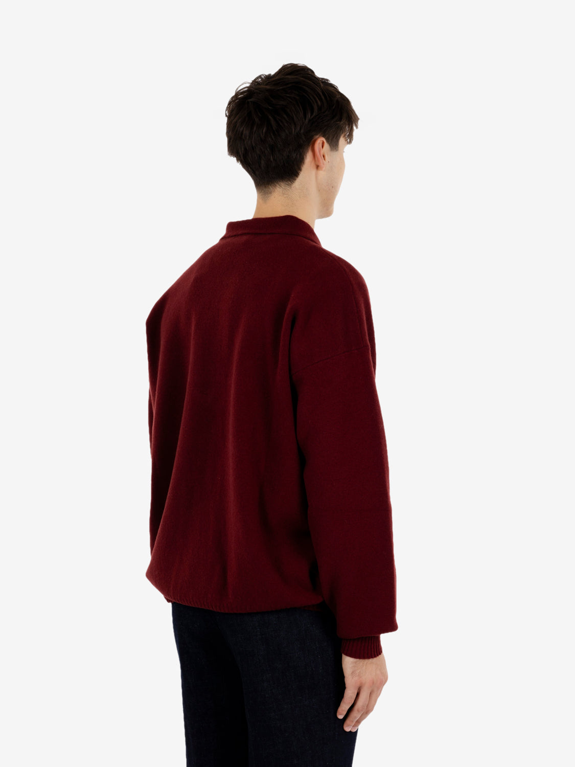 Polo con zip comfort bordeaux