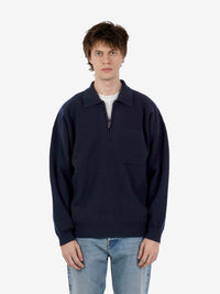 Polo con zip comfort navy