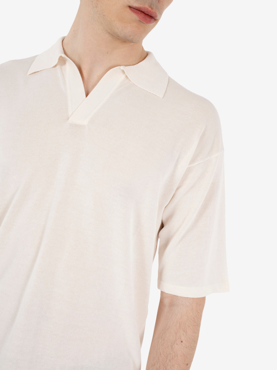 Polo manica corta comfy fit ecru
