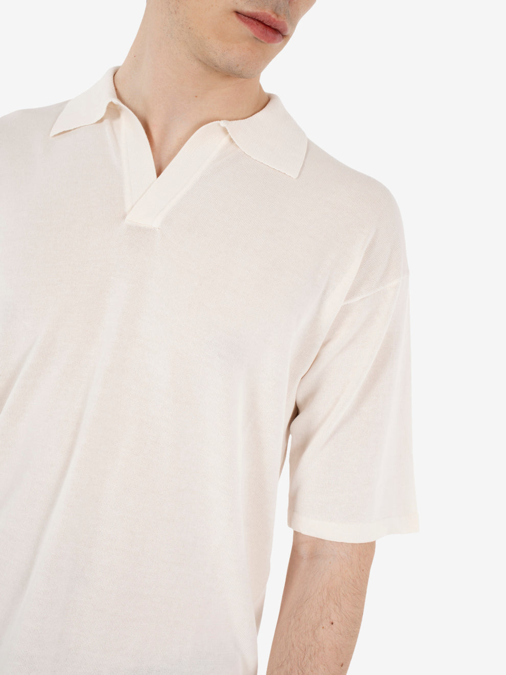 Polo manica corta comfy fit ecru