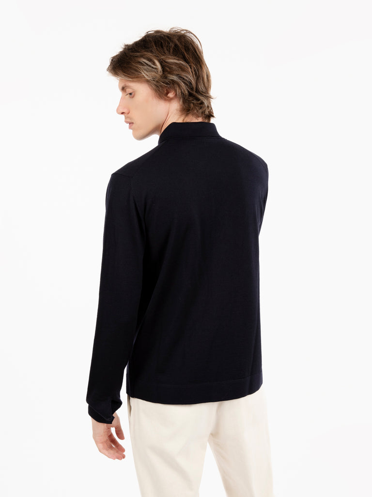 ROBERTO COLLINA - Polo maniche lunghe navy