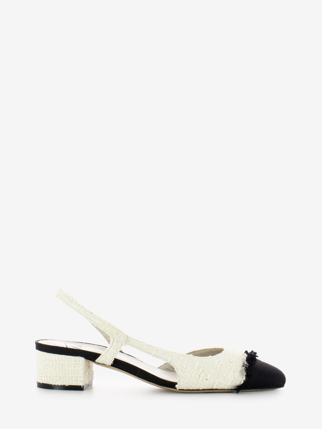 Slingback bicolore nero / bianco