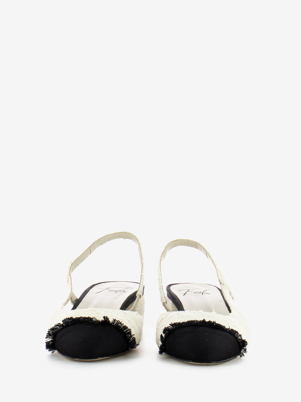 Slingback bicolore nero / bianco