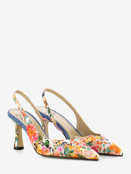 Slingback Cestro stampa a fiore