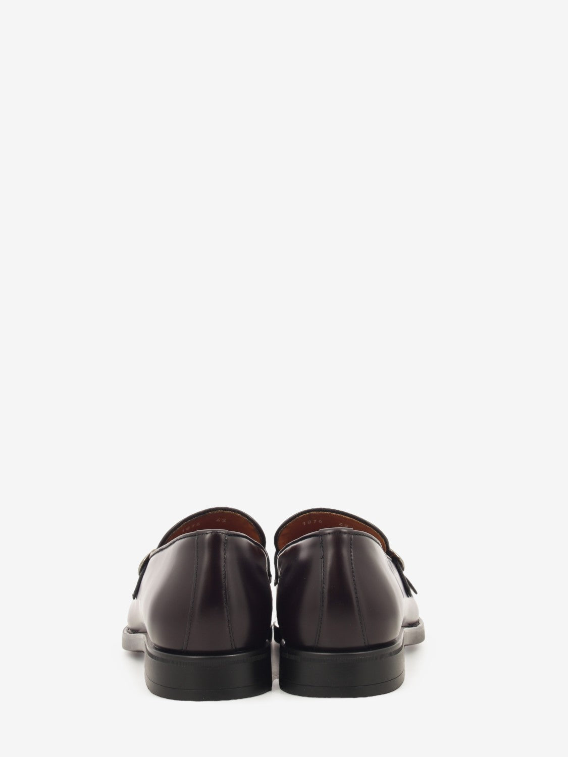 Mocassini in pelle con fibbie bordeaux