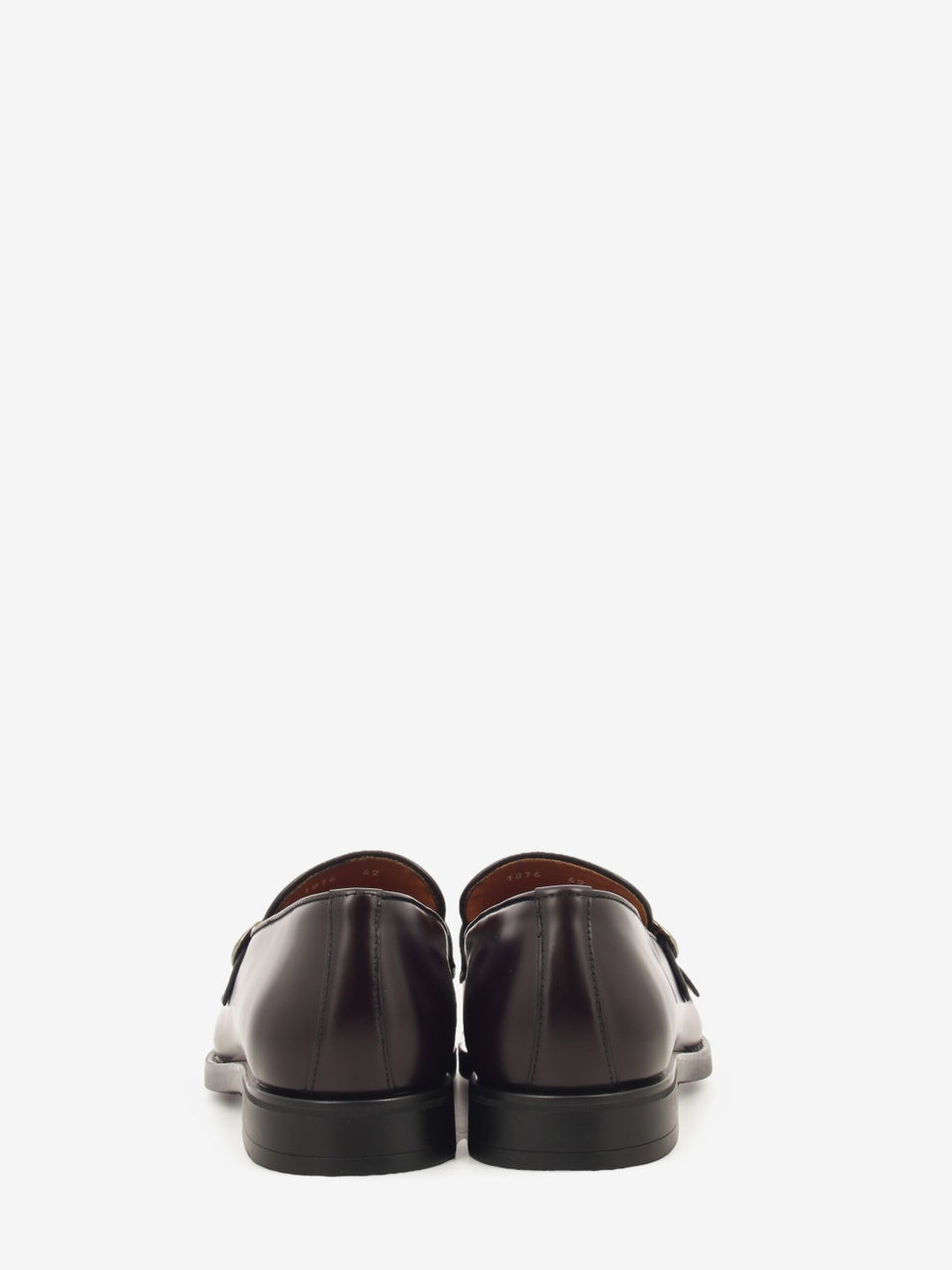 Mocassini in pelle con fibbie bordeaux
