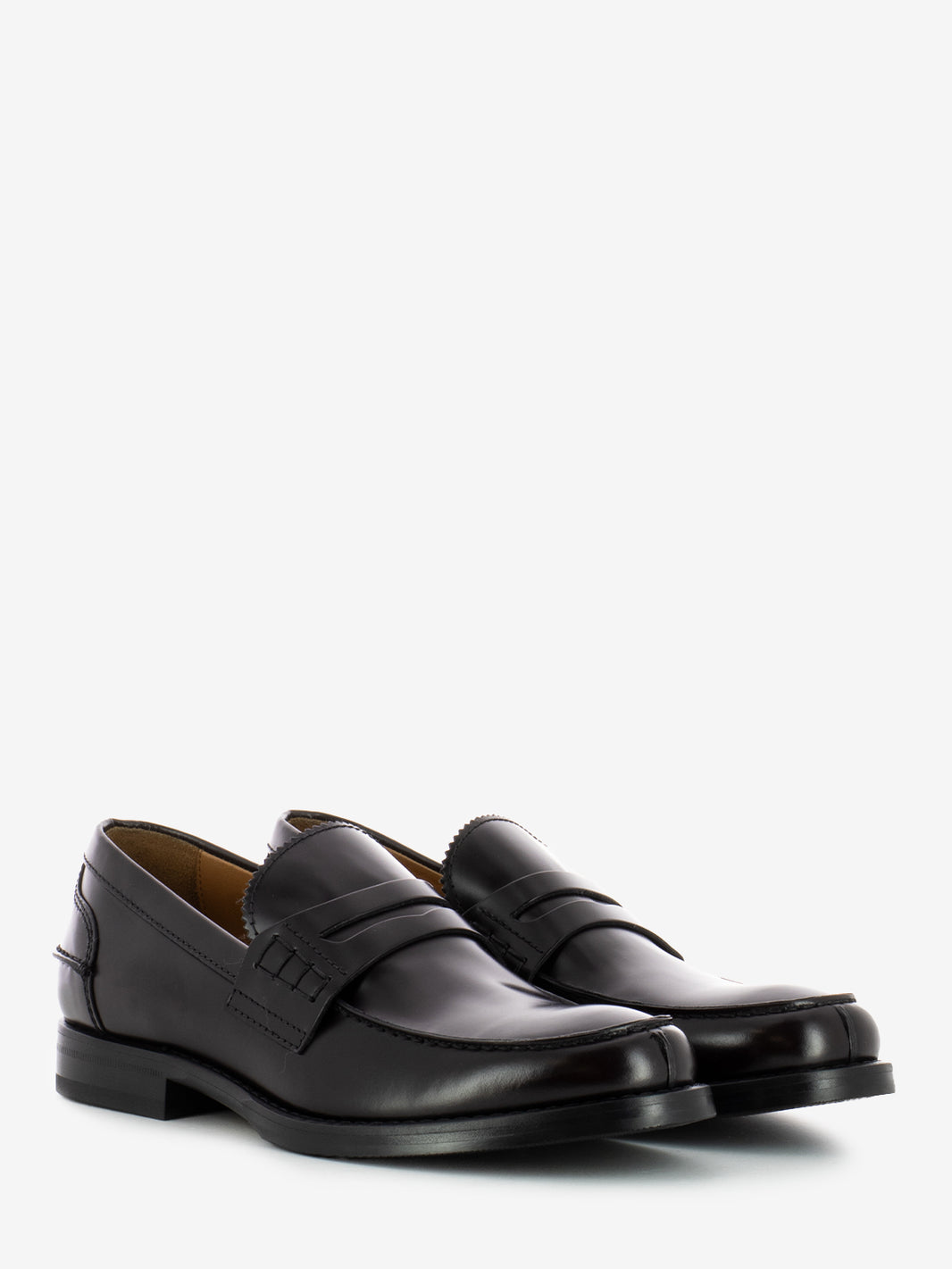 Mocassini in pelle effetto shine bordeaux