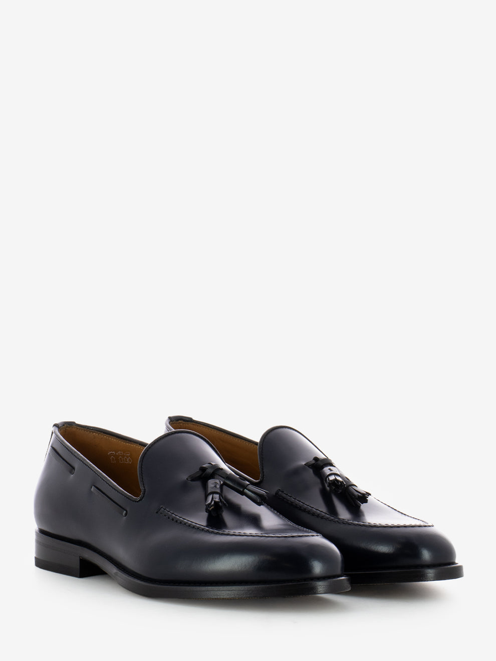 Blue Brushed Leather Loafers