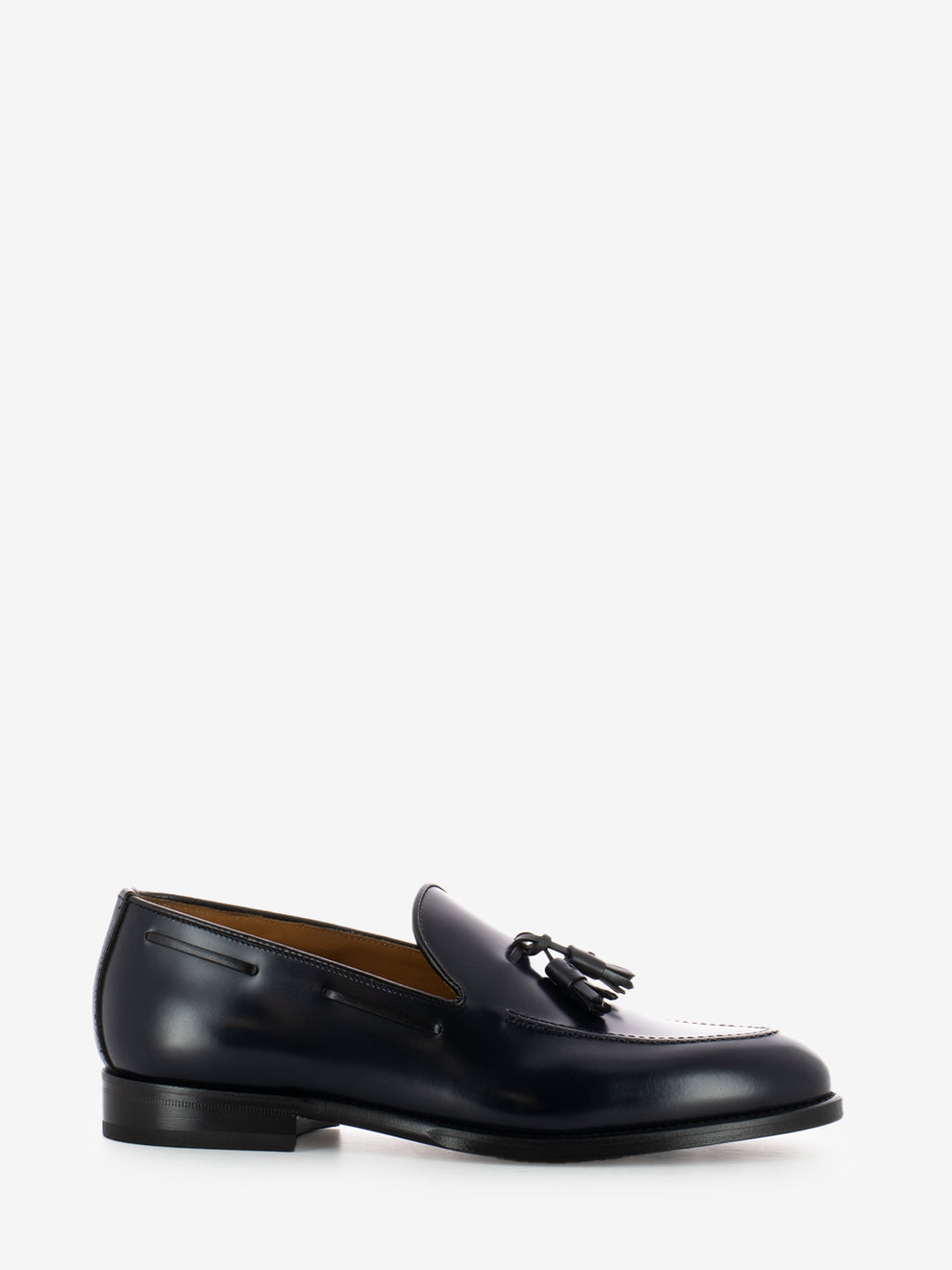 Blue Brushed Leather Loafers