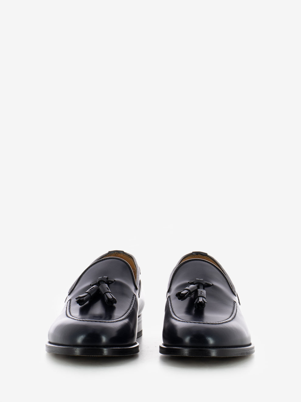 Blue Brushed Leather Loafers