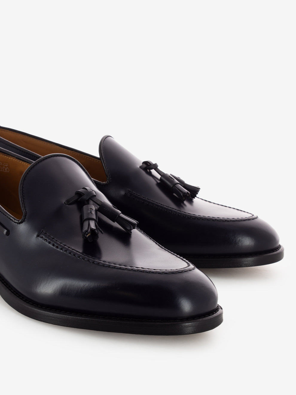 Blue Brushed Leather Loafers