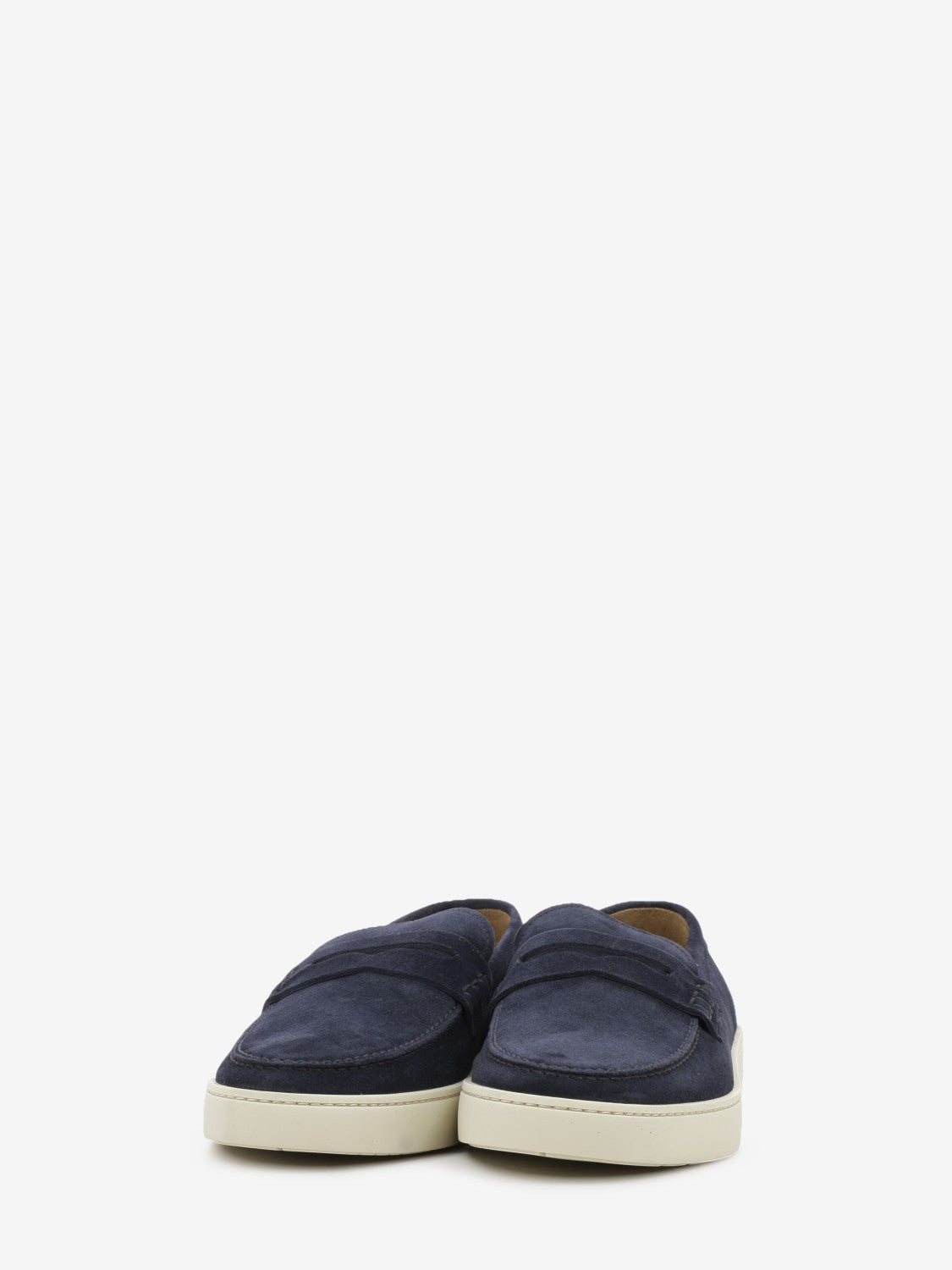 Dark blue suede moccasin