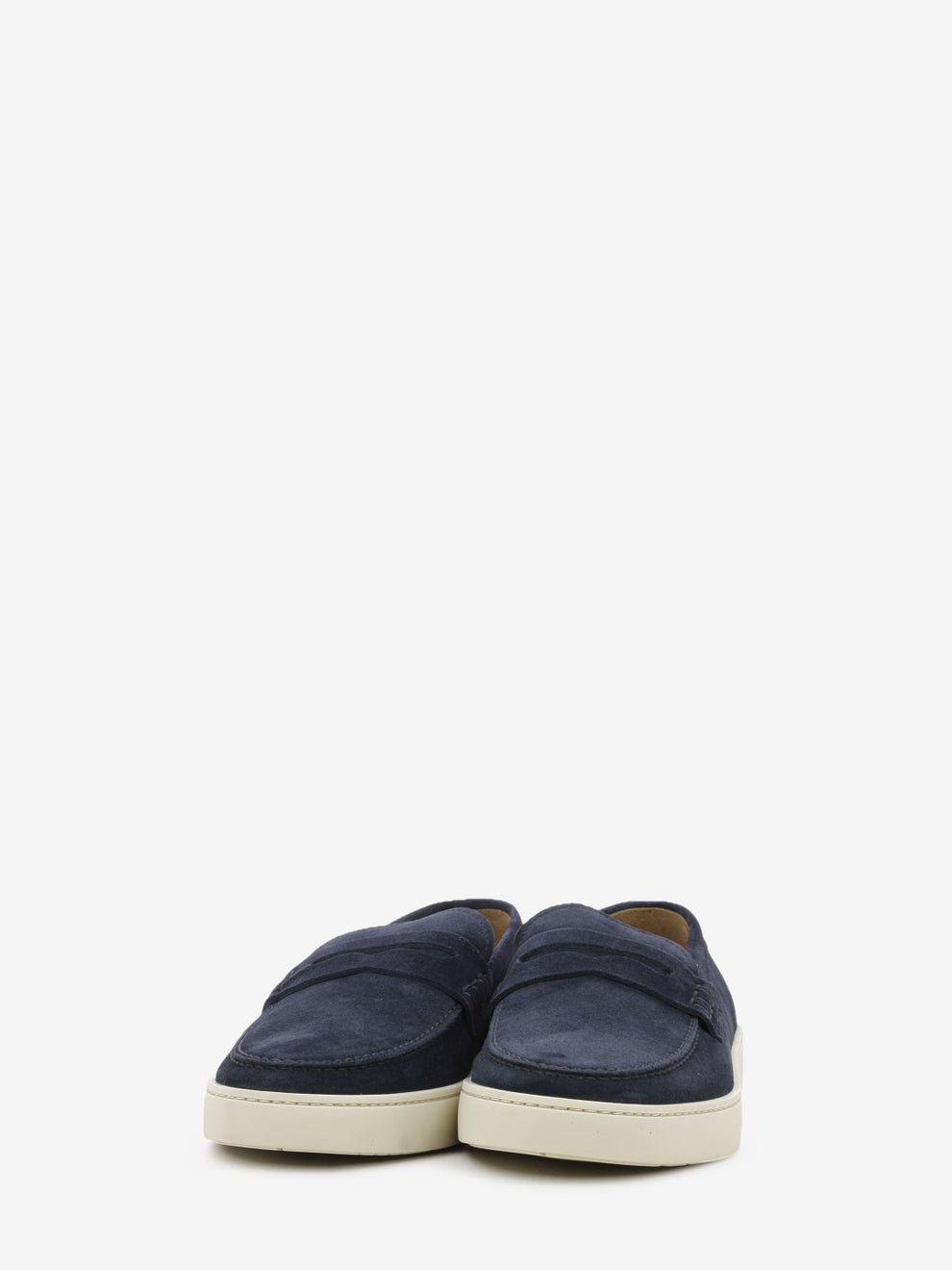 Dark blue suede moccasin