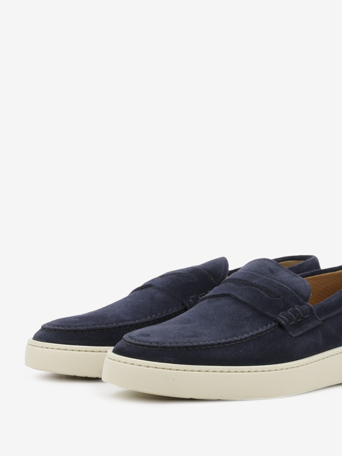 Dark blue suede moccasin