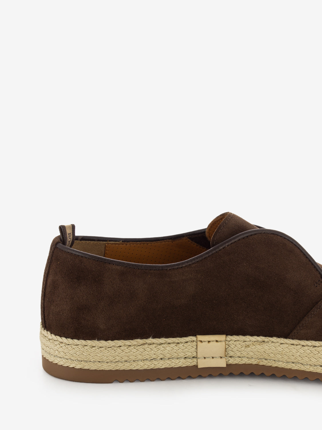 Slip on suede with burnt braided bottom