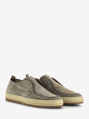 ROSSI - Slip on in camoscio fondo intrecciato grigio