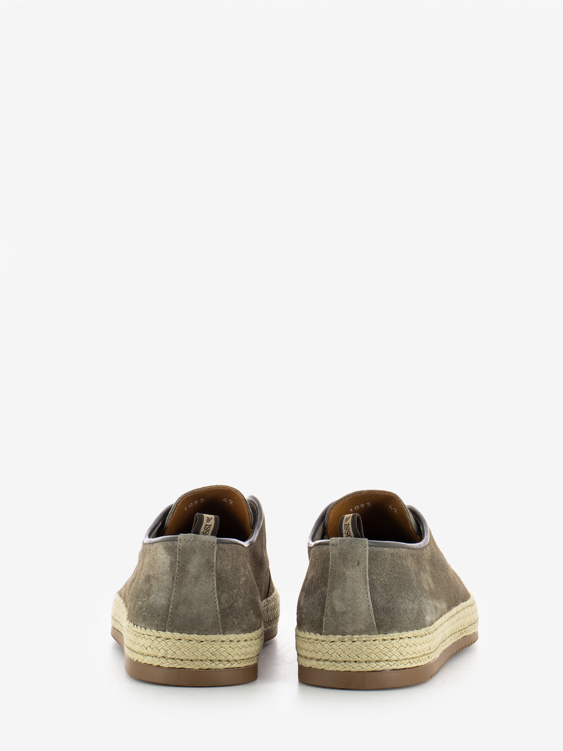 Suede slip on with grey woven sole