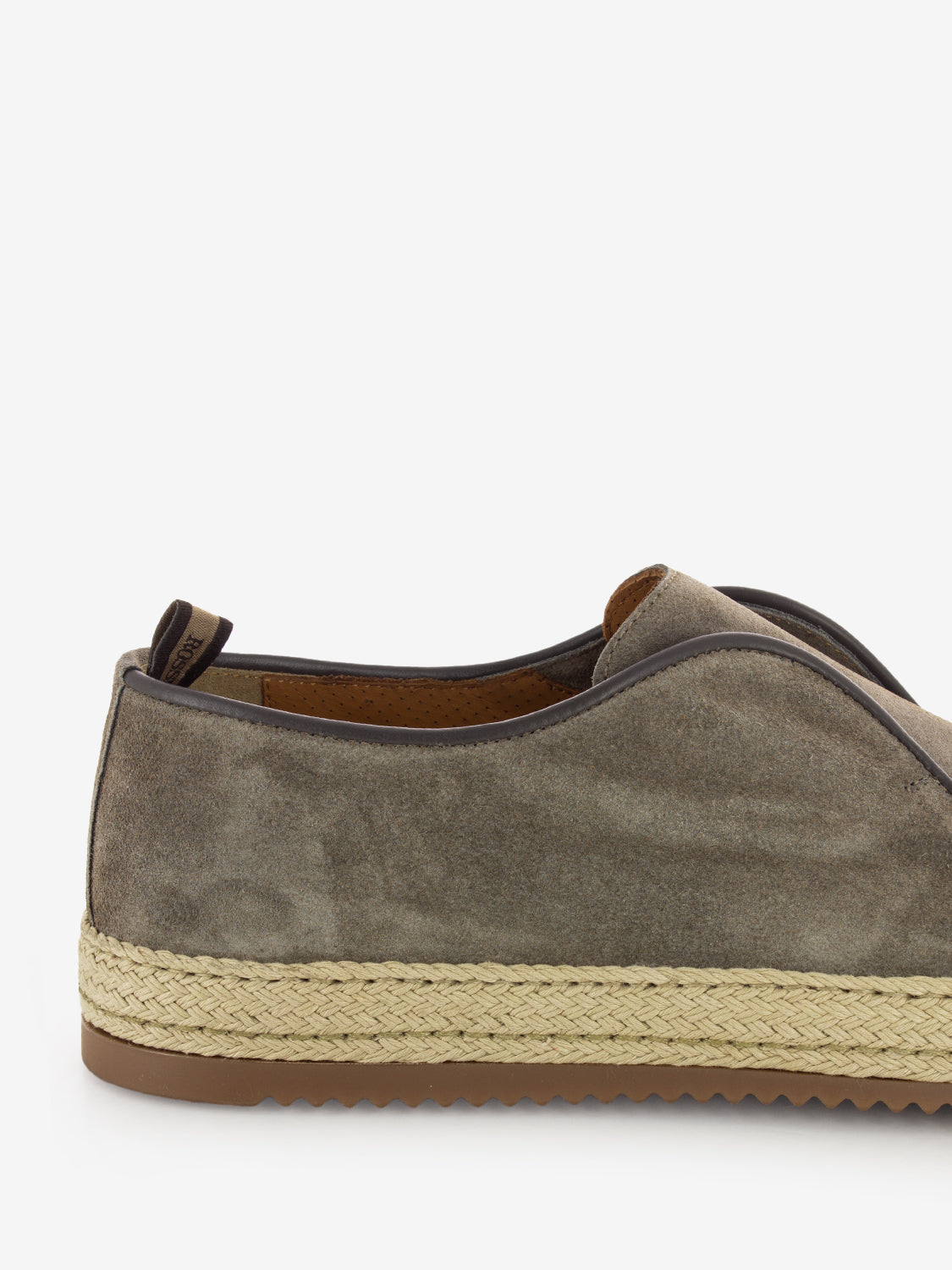 Suede slip on with grey woven sole