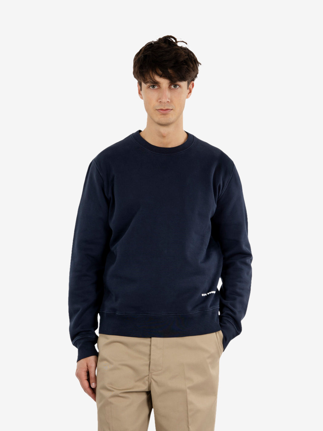 Crew Neck Supima sweater dyed blue navy