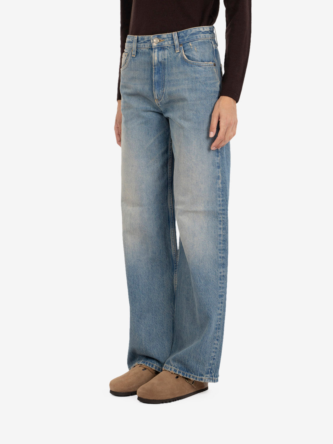 Super wide old glory denim mocha