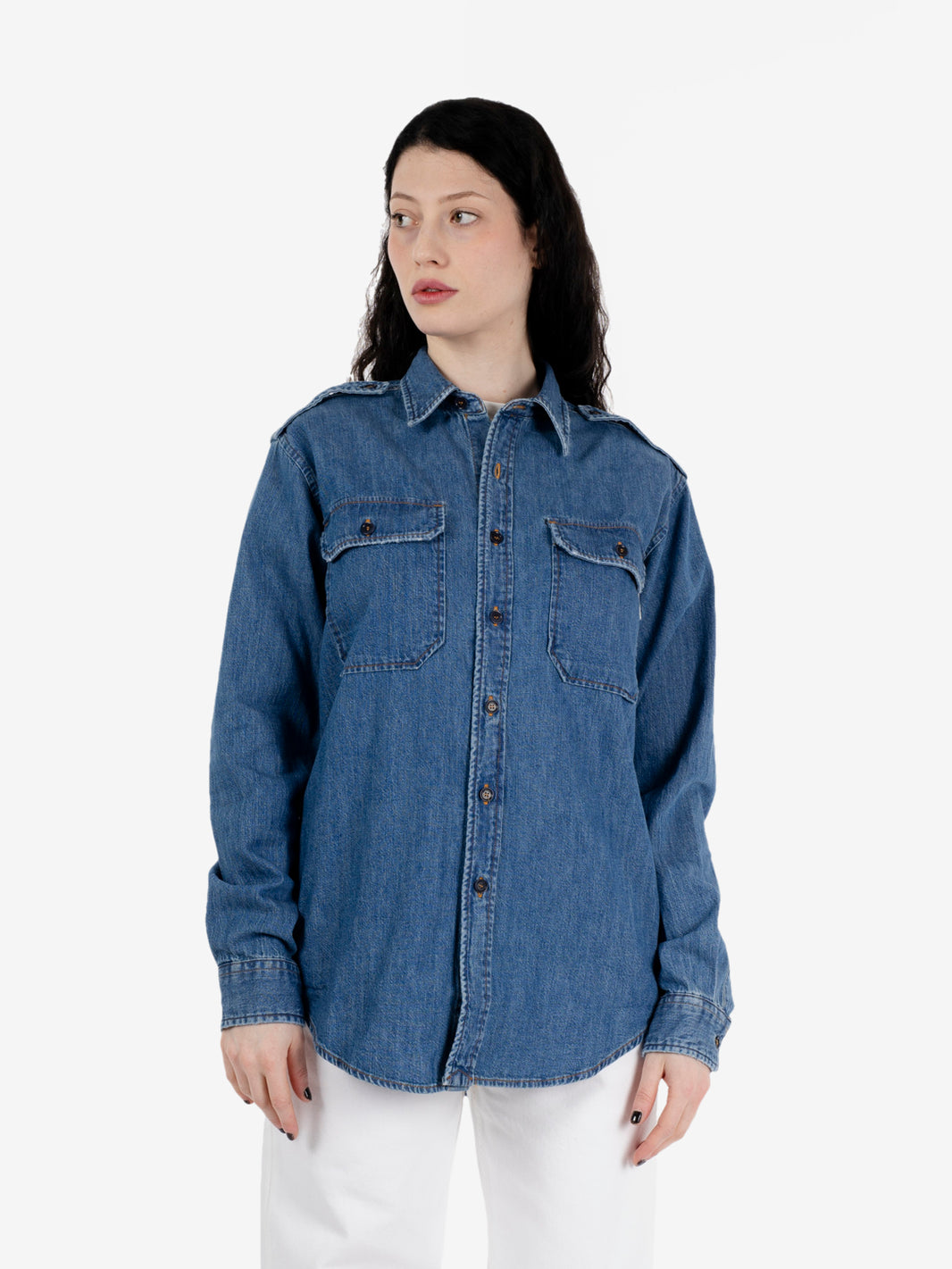 Military shirt RREVA HERZIGOVA Denim Vintage wash Denim