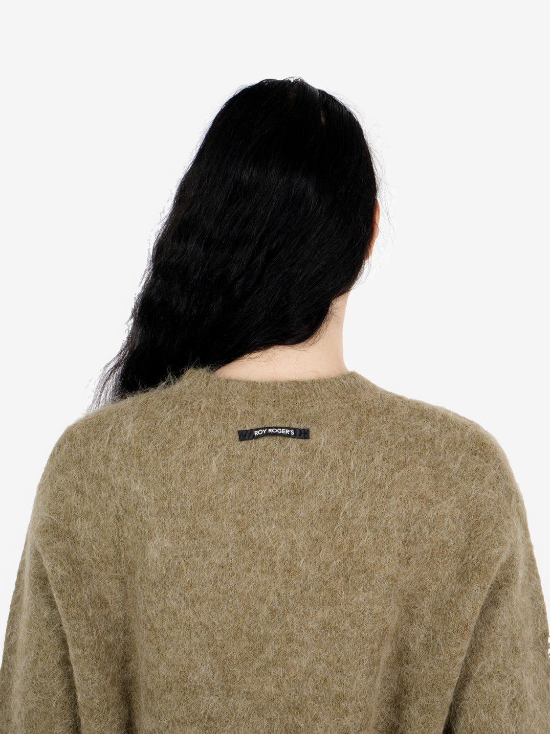 Crew neck alpaca blend army green