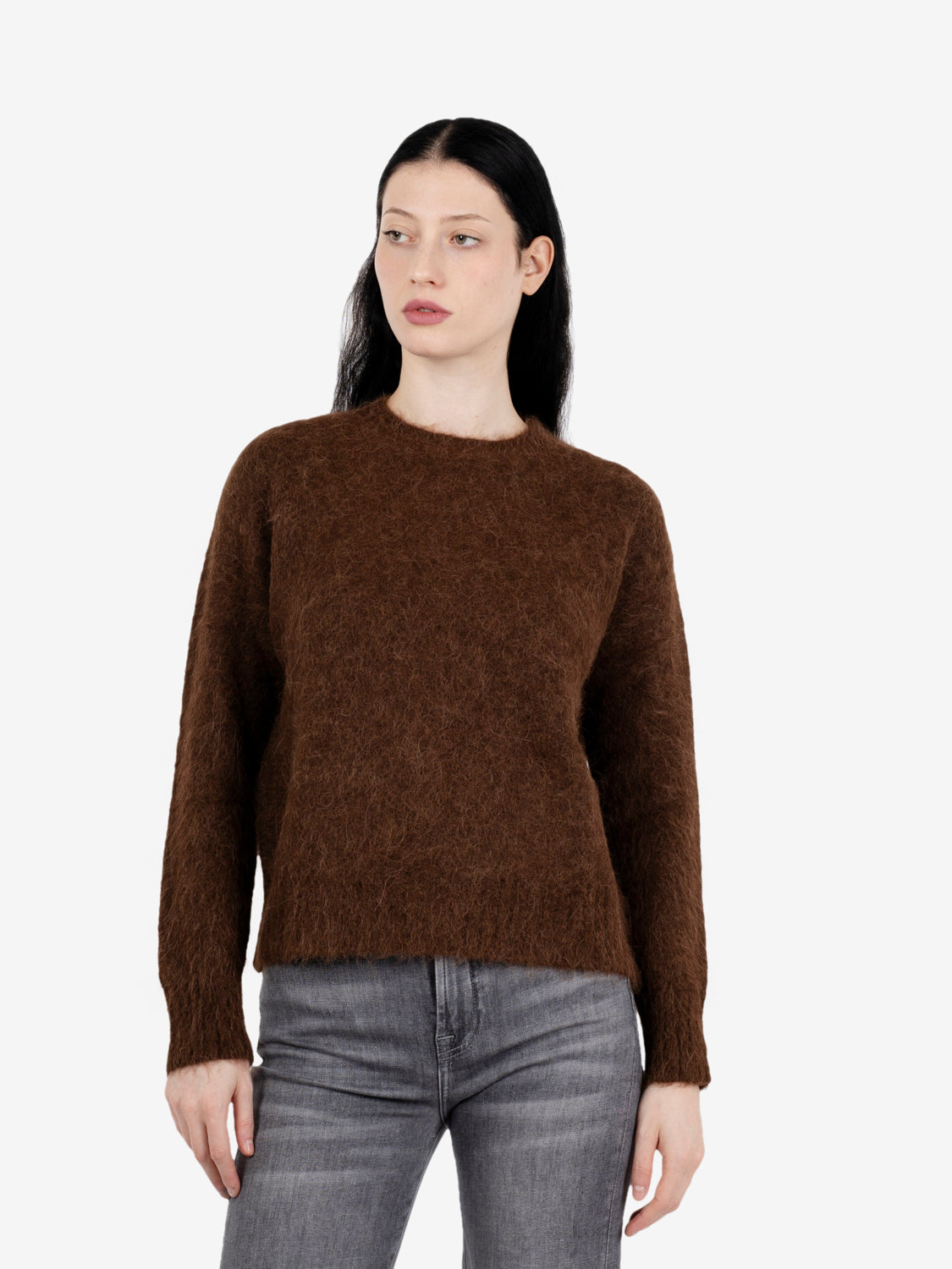 Crew neck alpaca blend vandyke brown