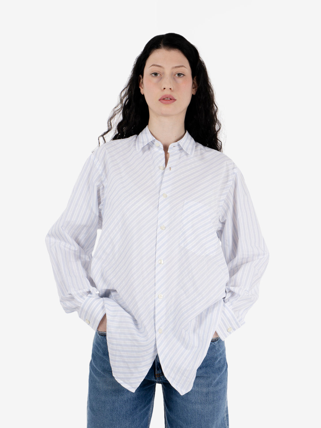 Garcon shirt RREVA HERZIGOVA Stripe Washed White/Sky