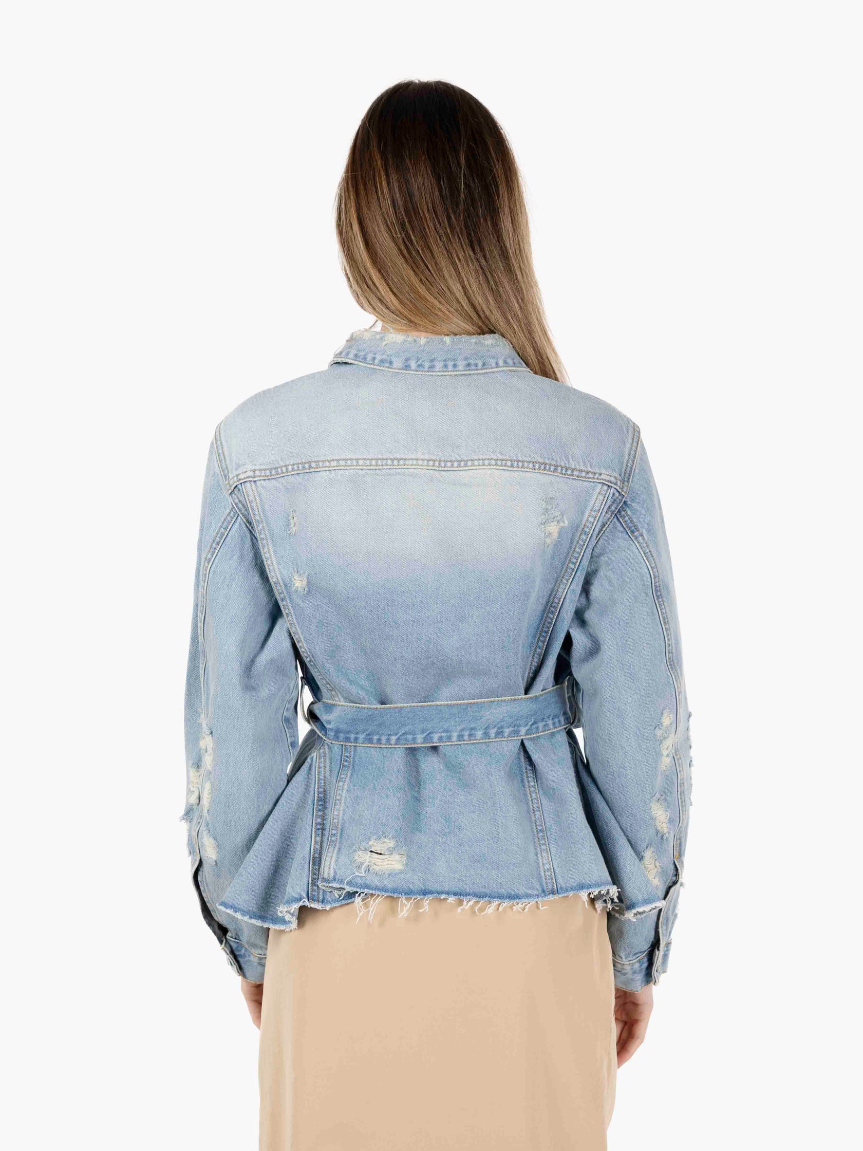 Giacca in jeans broken denim chiaro